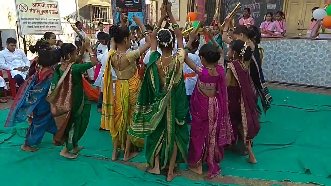 lezim dance siddhivinayak English medium school rajaram Sheth vidyalaya लेझीम नृत्य 2018