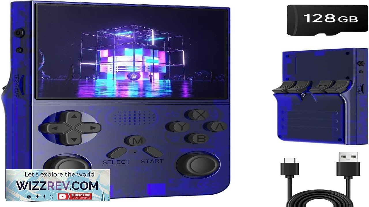 R40 Retro Handheld Game Console 128GB with 25K+ Games 3.5 Inch