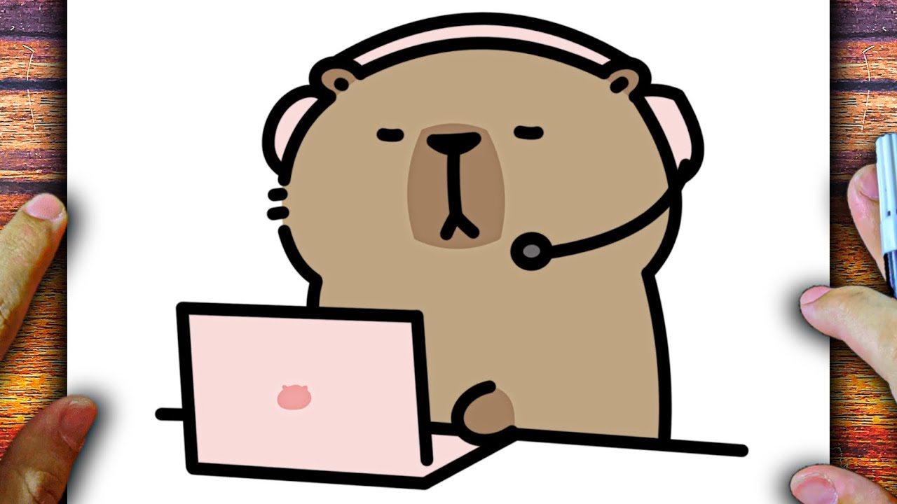 COMO DESENHAR UMA CAPIVARA MEXENDO NO COMPUTADOR - CÓMO DIBUJAR UN CAPIBARA USANDO LA COMPUTADORA