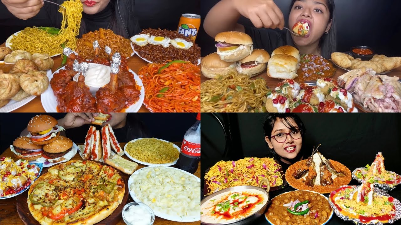 ASMR EATING STREET FOOD 🤤STREET FOOD EATING CHALLENGE 