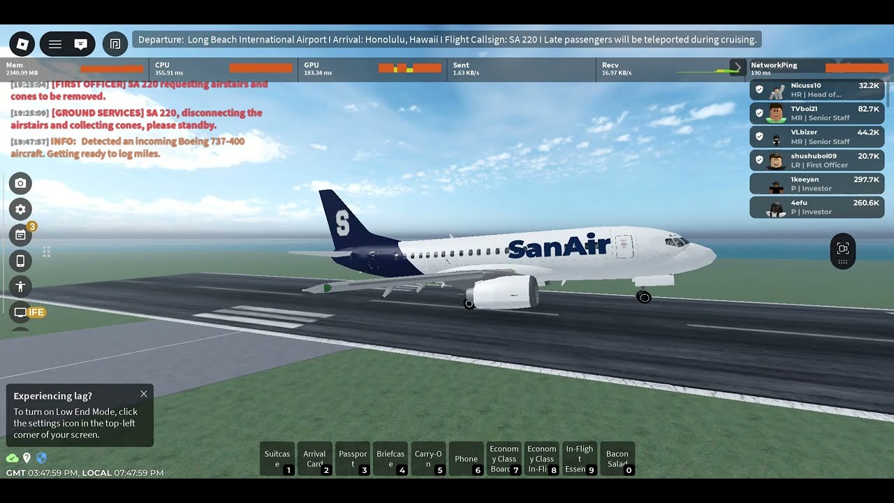 We Are Landing At Honolulu,Hawaii #gamerroblox2743 #robloxgamer749 #roblox #sanair