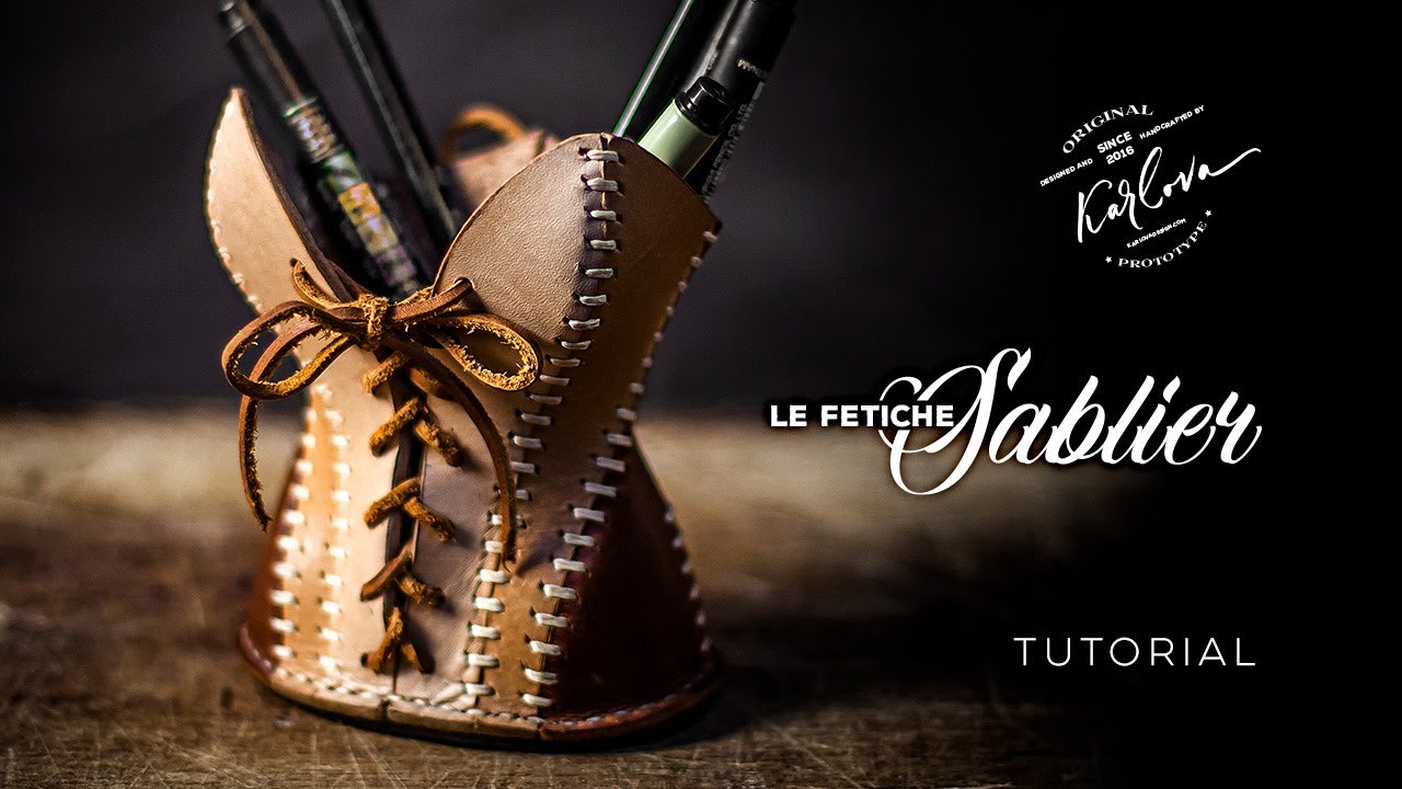 Make a Leather Corset Pencil Cup: Le Fétiche Sablier by Karlova Design