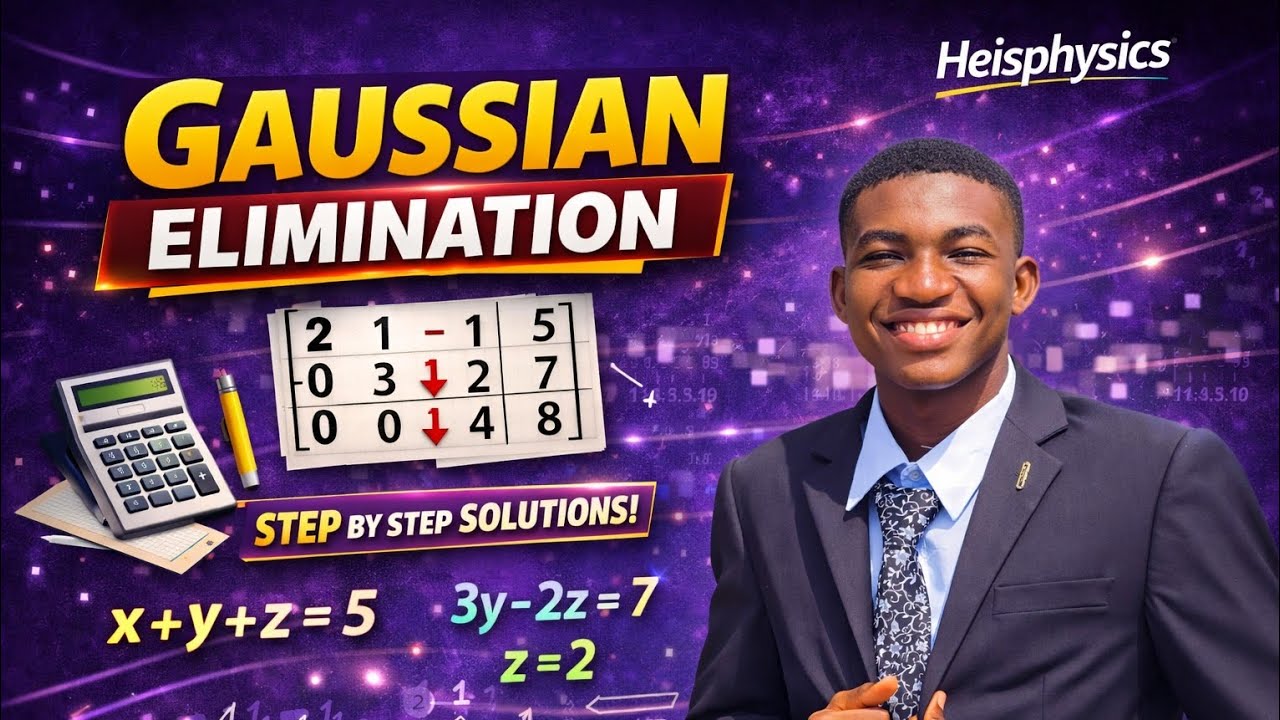 Gaussian elimination method of a system of equations with four unknowns made easy with heis🔥