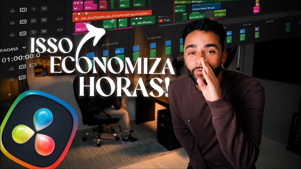 Como Editar na METADE do TEMPO no DAVINCI | Sameday Método 2025