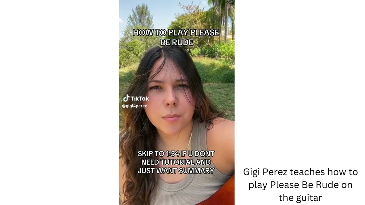 Gigi Perez teaches how to play Please Be Rude on the guitar