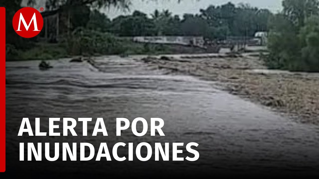 Río Actopan se desborda por lluvias de 'Alberto' en Veracruz