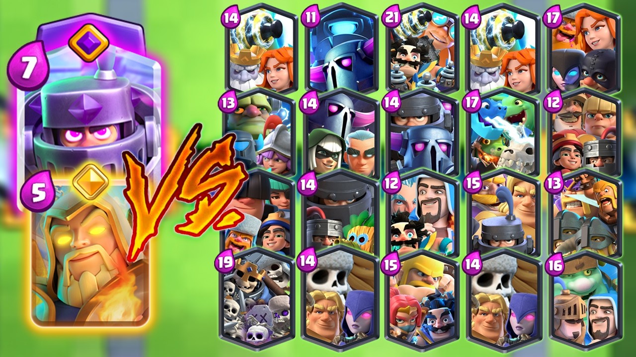 EVOLVED MEGA KNIGHT+ HERO WIZARD VS ALL TEAMS - Clash Royale Challenge