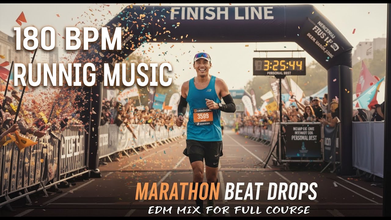 마라톤 풀코스 42.195km 180bpm EDM 믹스 3시간 35분 (Full marathon EDM music 3h35m 180bpm)