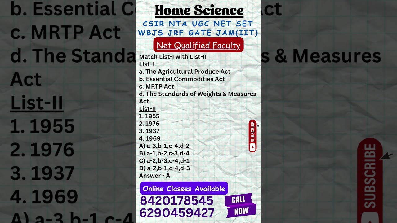 UGC NET Home Science I Net Qualified Faculty I Online Class Available 