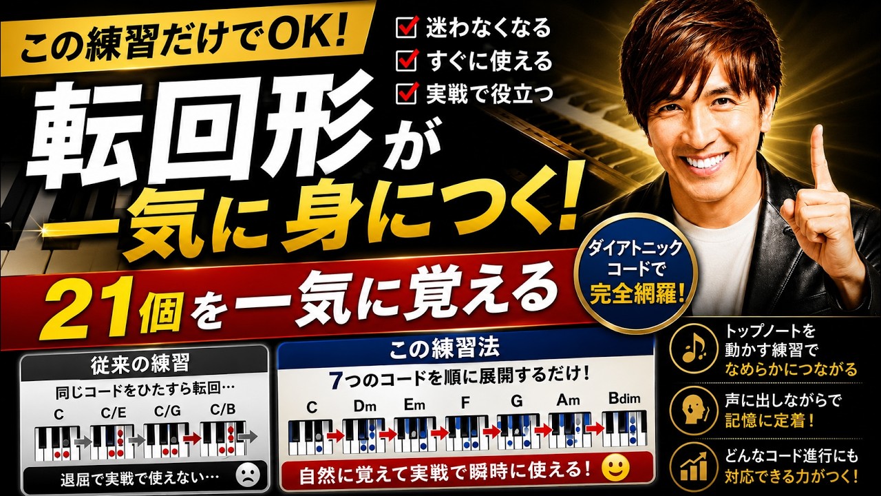 【コード転回形の効果的な習得方法】#ピアノ弾き語りレッスン