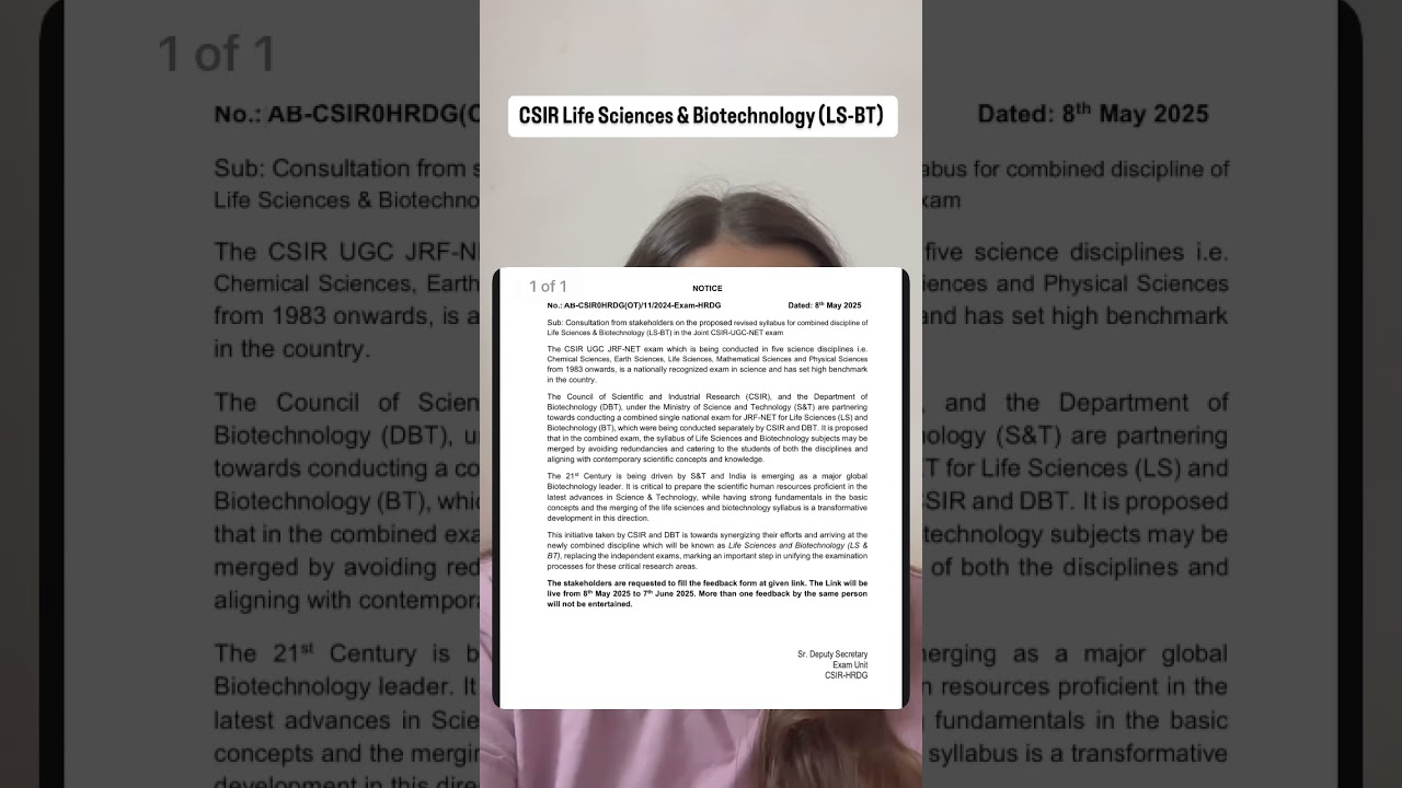 CSIR Life Science & Biotechnology ( LS-BT) #csir #net #exam #dbt #jrf #college