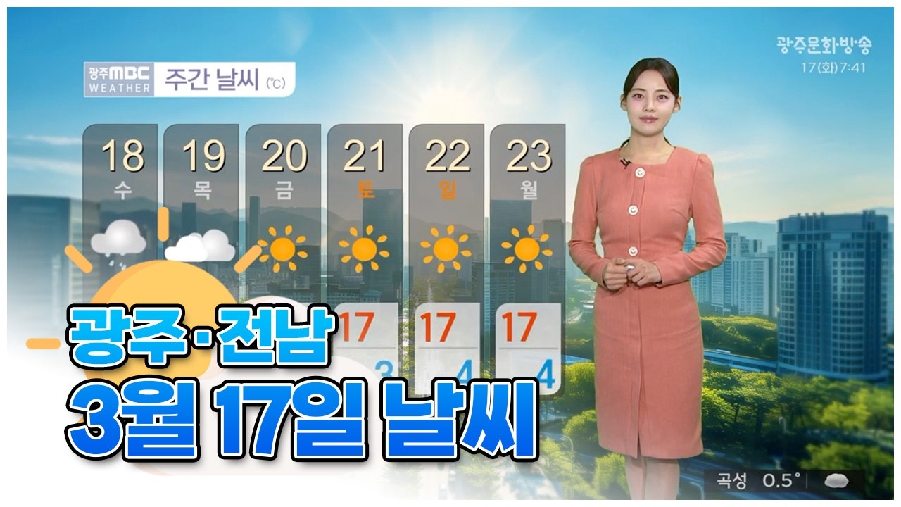 광주전남 오늘의 날씨 [뉴스투데이 2026.03.17]