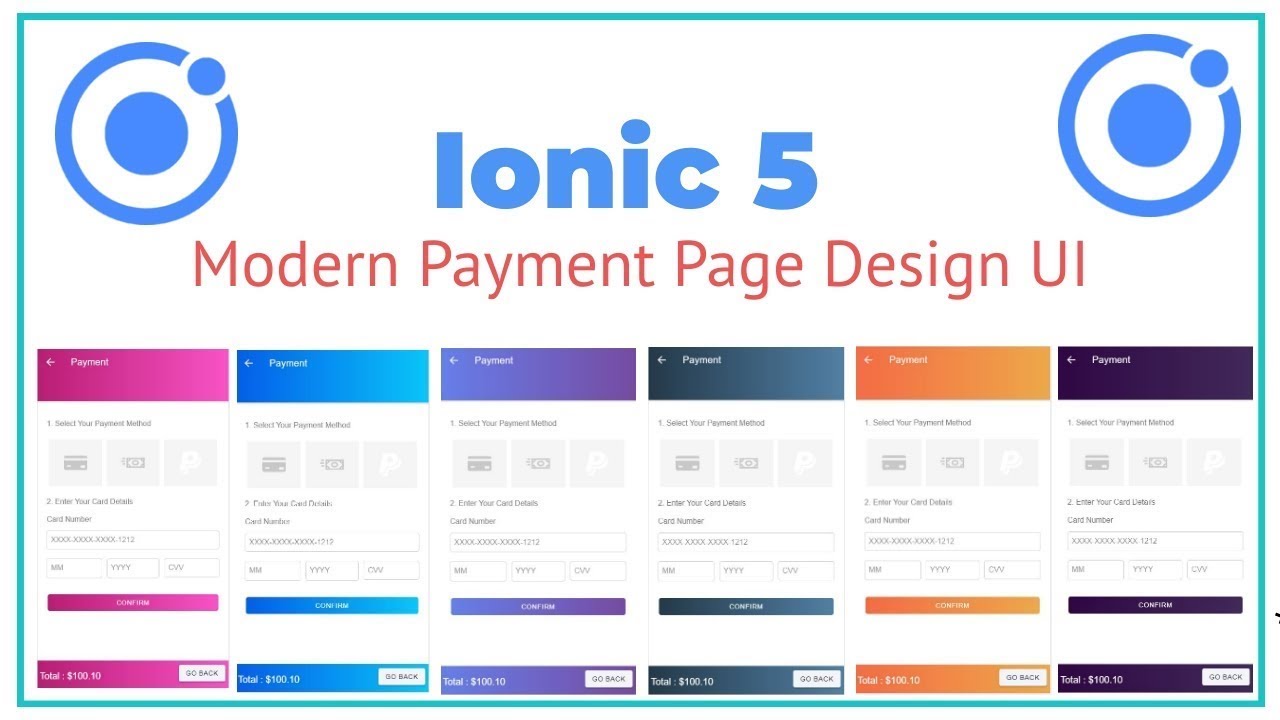 Ionic 6 Angular 14   Modern UI Payment Page