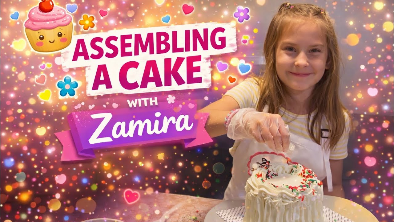 Assembling cakes with Zamiras sweet tooth! 