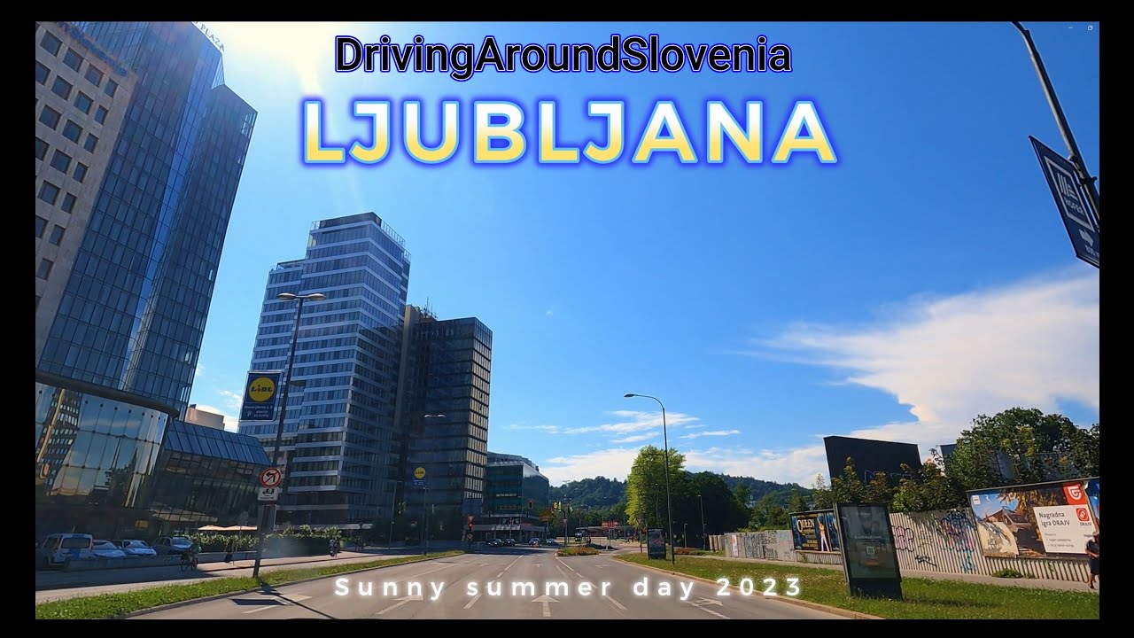 Going in circle around Ljubljana centre on sunny summer day
