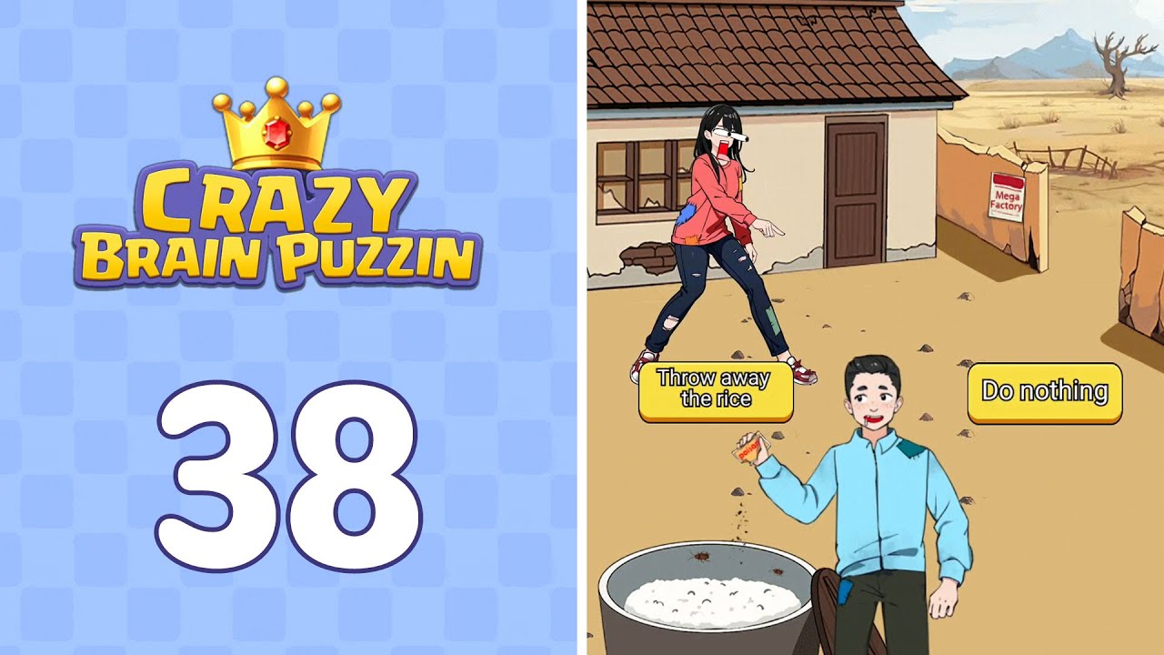 Crazy Brain Puzzle Level 38 Toxic Rice | Complete Walkthrough & Solutions! 🎯