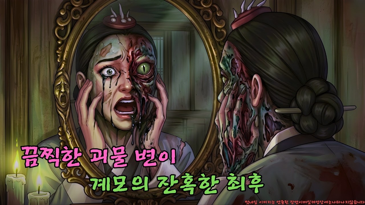 조선시대 탐욕에 찌든 젊은 첩이 의붓딸의 고운 얼굴을 망치려다 억울한 원귀에게 처절한 천벌을 받게 된 소름 돋는 야담 | 무서운 이야기 전통 괴담