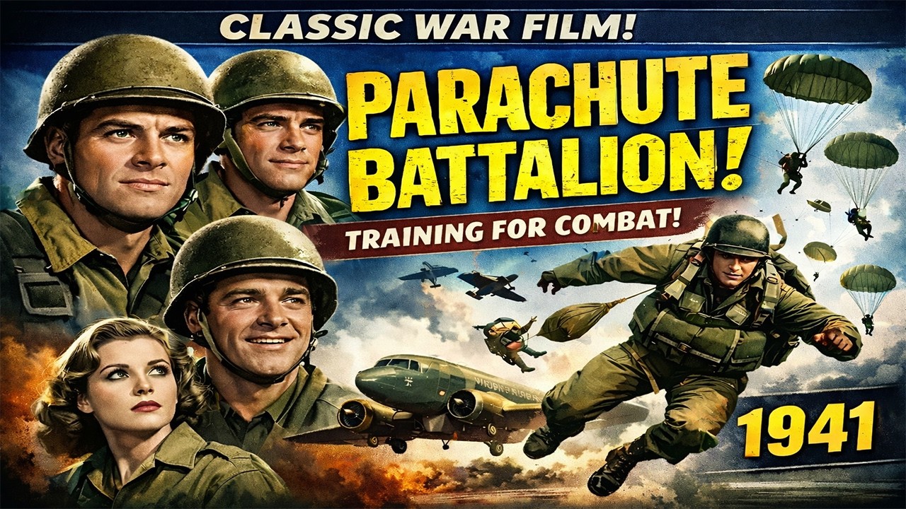 Parachute Battalion 1941 | Classic WWII Paratrooper Training Film | Robert Preston War Movie