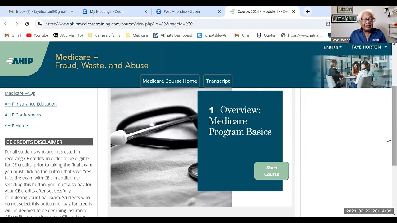 2024 AHIP TRAINING w/Faye Module 1