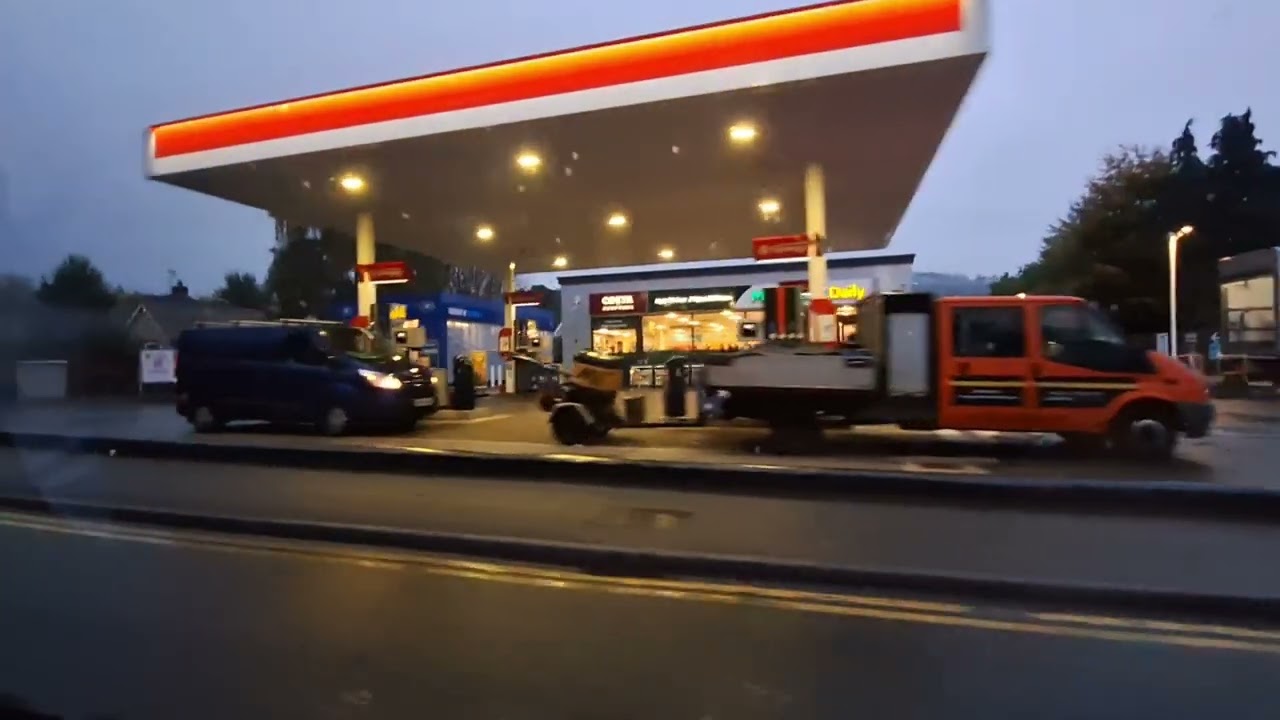 An early morning drive through Abergavenny, Wales