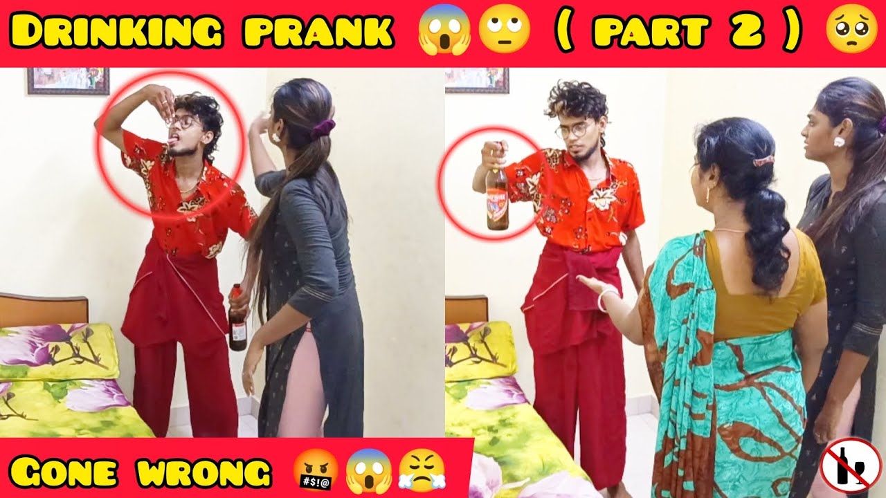 Drinking prank 😱🙄 | (part 2) | gone wrong 🤬😤 | Tamil couple prank 😱 | Azu Aysha