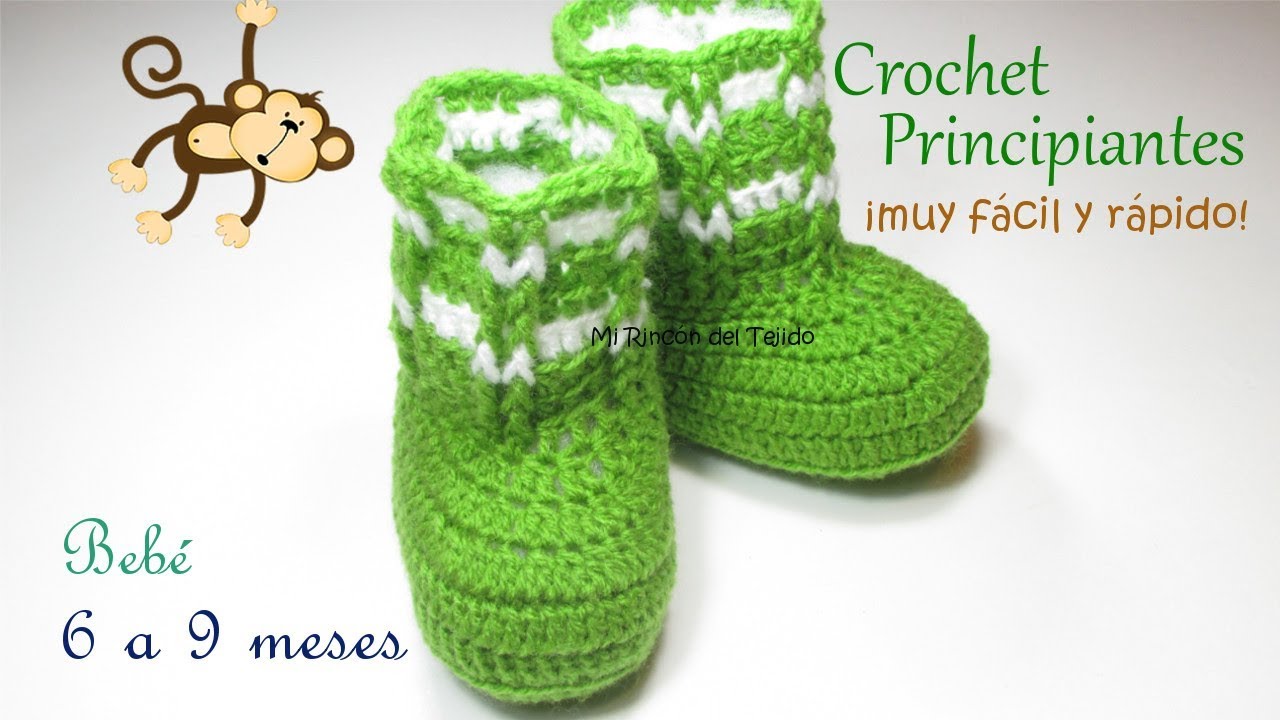 Como tejer ESCARPINES BOTITAS bebe crochet paso a paso - How to crochet baby SHOES step by step