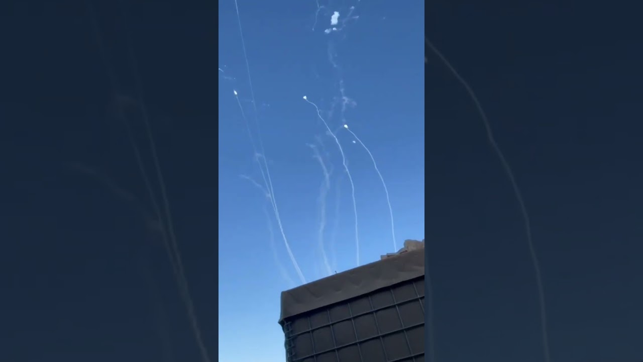 U.S. Patriot Missiles intercepting Iranian TBMs at Al Assad Air Base, Iraq.1/20/24 #usa #iraq #iran
