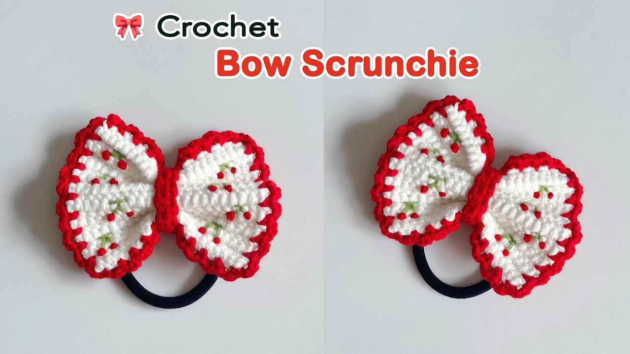 Easy Crochet Bow Scrunchie 🎀 | Cute Crochet Hair Tie for Beginners