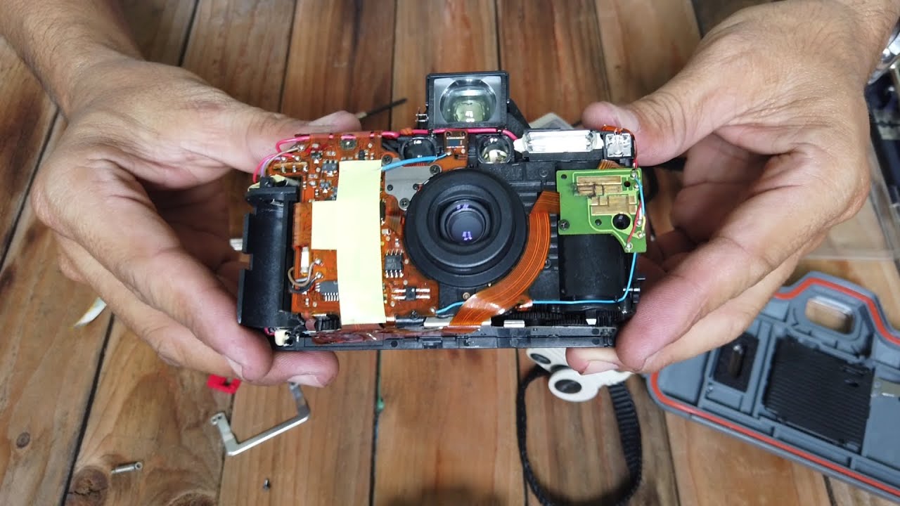 What's inside old film camera Canon Sure Shot WP-1 | ASMR