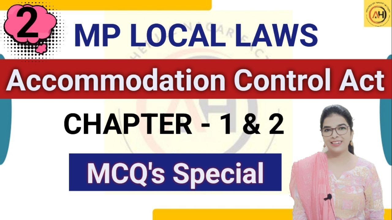 MCQ'S And PYQ's | MP Accommodation Control Act, 1961 | Land Laws| MP Accommodation Act | By Amina |