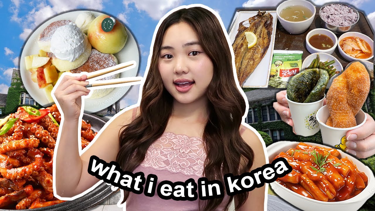 What I Eat in Korea *as a college student* | cafeteria food, tteobokki, lotte world, noticed by LISA