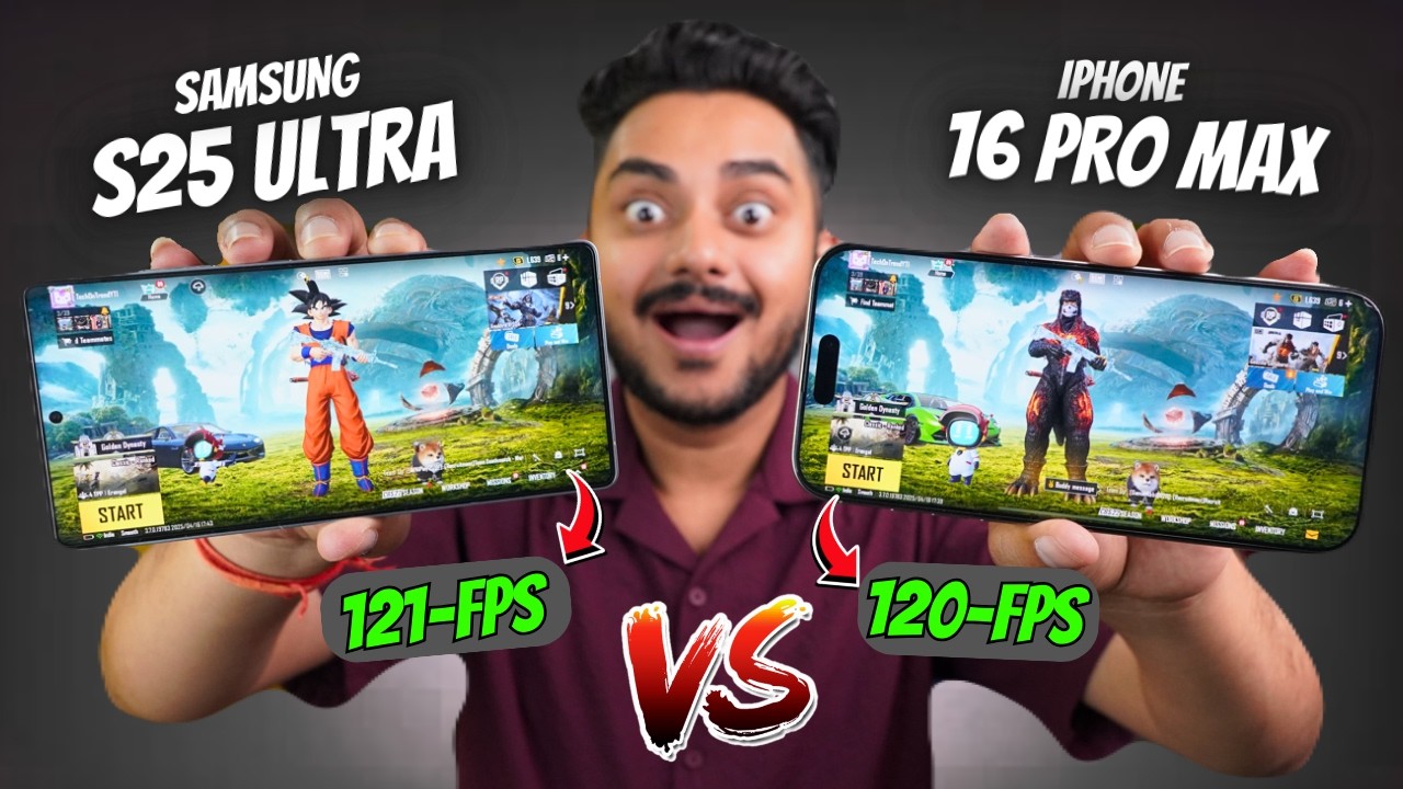iPhone 16 Pro Max vs S25 Ultra BGMI Test 🔥 FPS, Battery & Heating