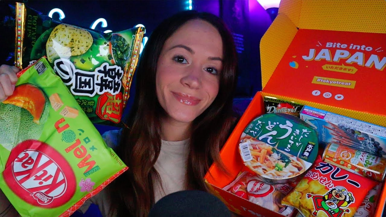ASMR / Trying Tokyo Treat (march themed box)