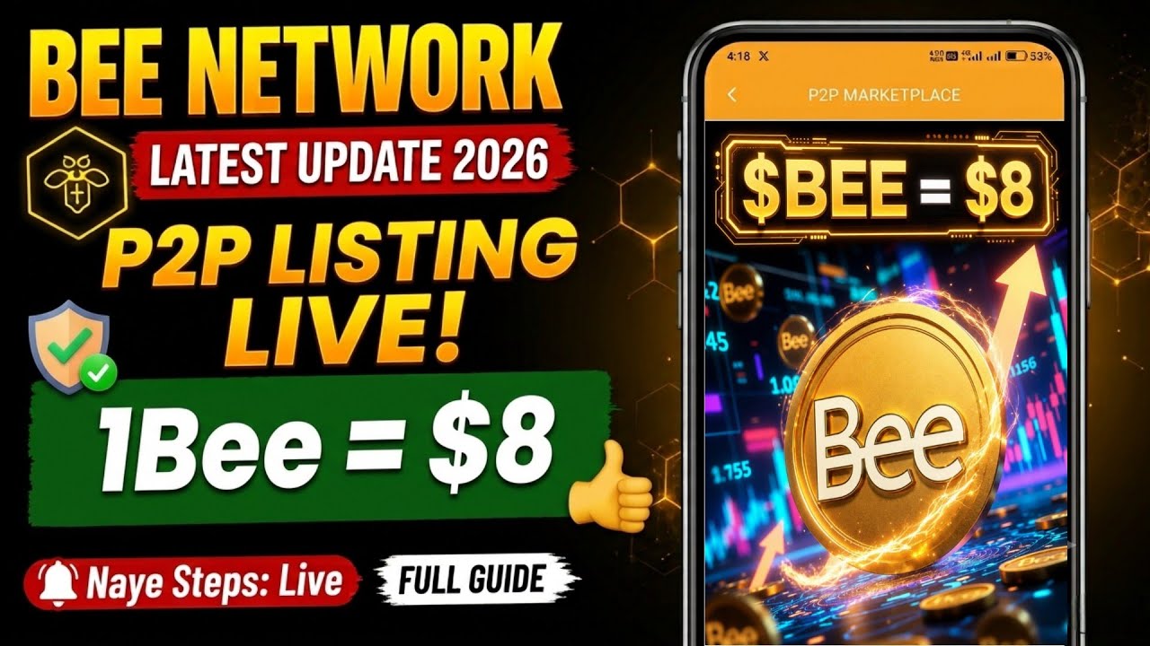 Громкие новости 💥 Последнее обновление Bee Network 2026 ll P2P-листинг Bee Coin запущен 😱 1Bee = ...