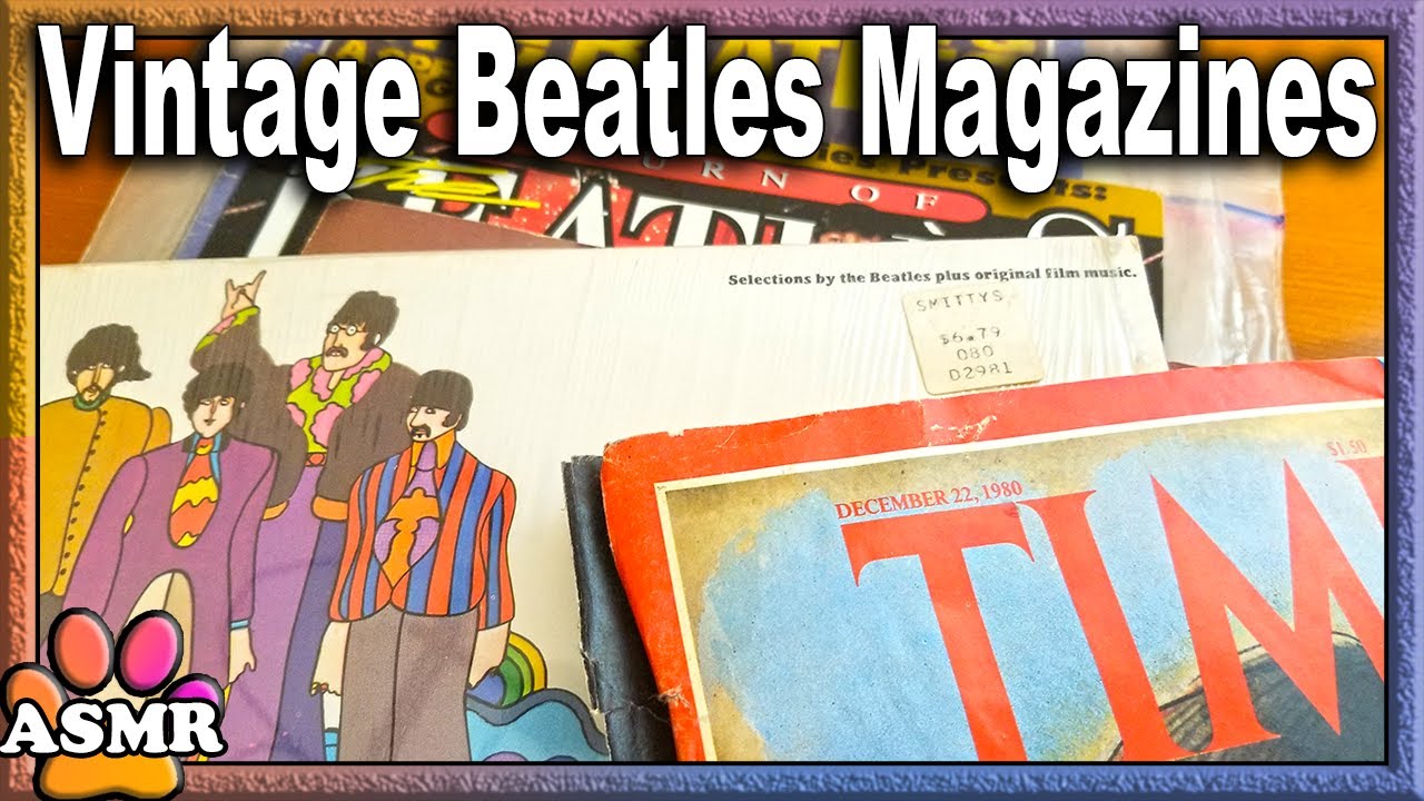 ASMR Page Turning Vintage Beatles Magazines, Whispering, & Paper Crinkles