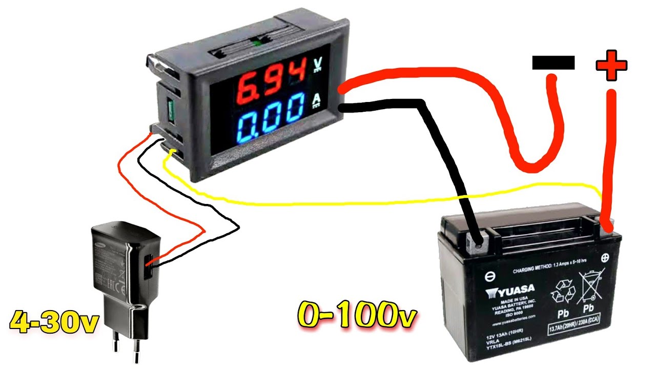 cara menggunakan VOLT METER AMPERE METER DIGITAL dc