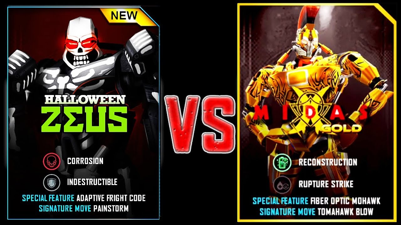 REAL STEEL WRB Halloween Zeus VS MIDAS GOLD New Robots UPDATE (Живая сталь)