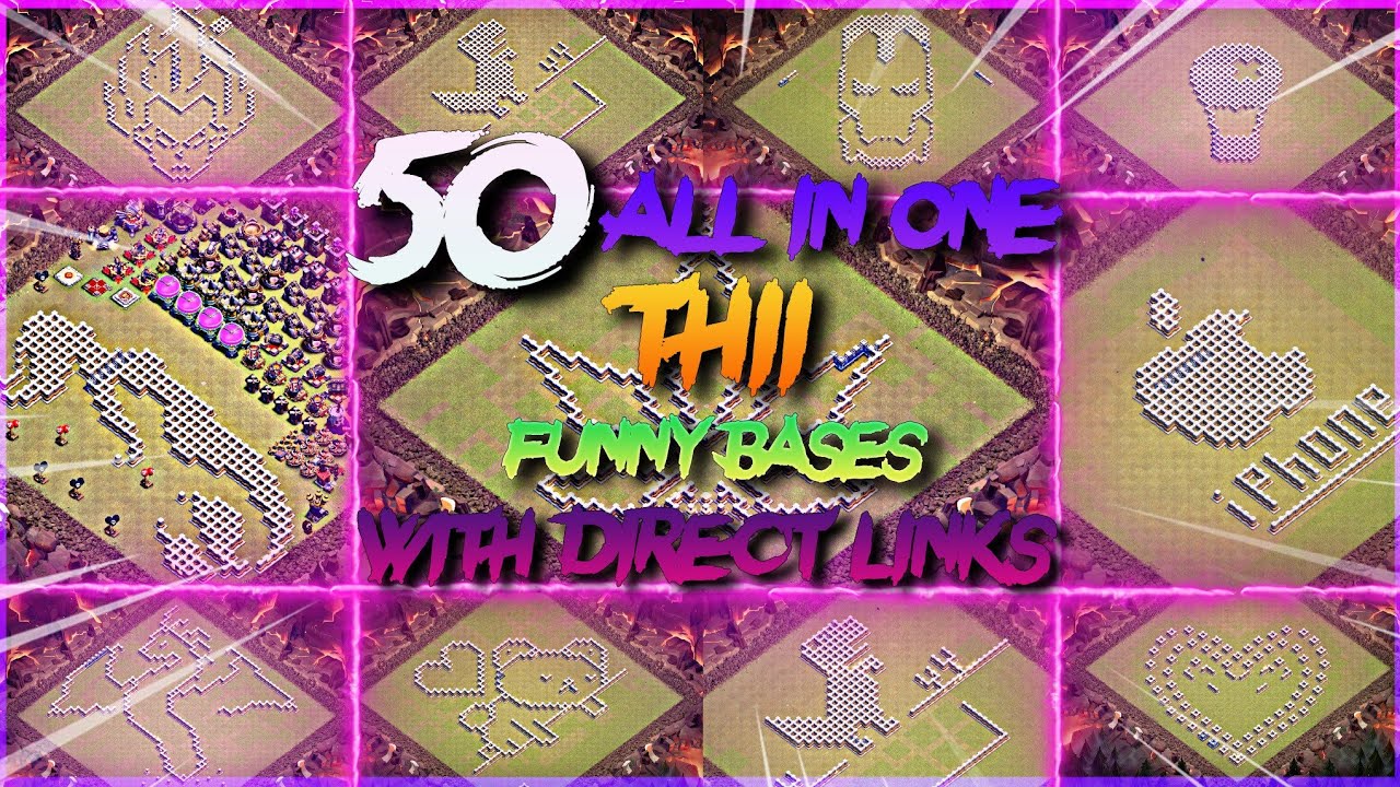 TOP 50 ALL IN ONE TH11 FUNNY BASES WITH DIRECT LINK | COC | KING WARRIORS