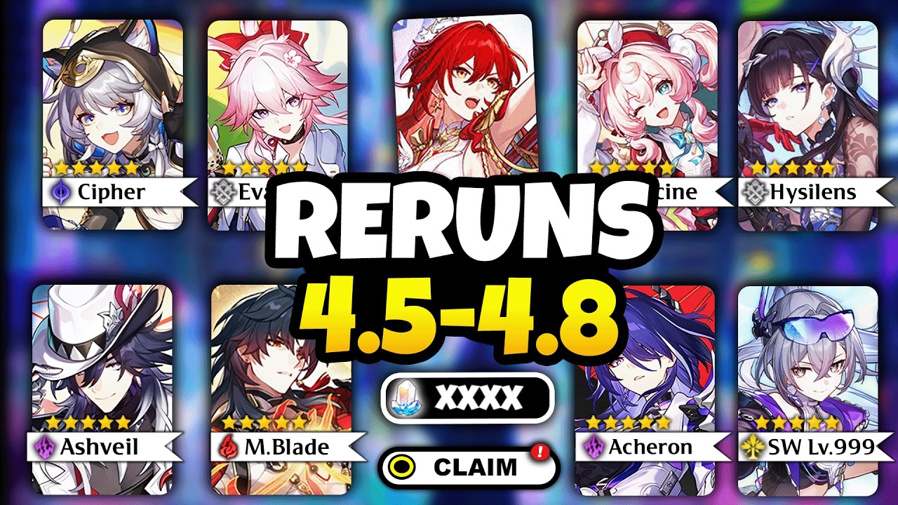 NEW UPDATE! RERUN CHARACTER BANNER ROADMAP FOR 4.5-4.8 | Himeko SP, SW 999 & MORE - Honkai Star Rail
