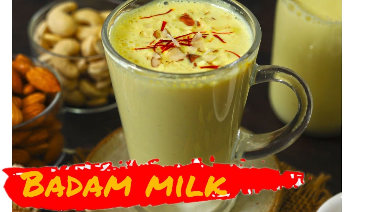 How to make roadside hot badam milk / hot badam milk recipe
