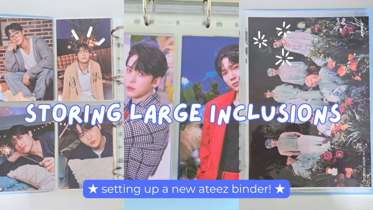 Storing large inclusions in my binder ✧ ateez edition!