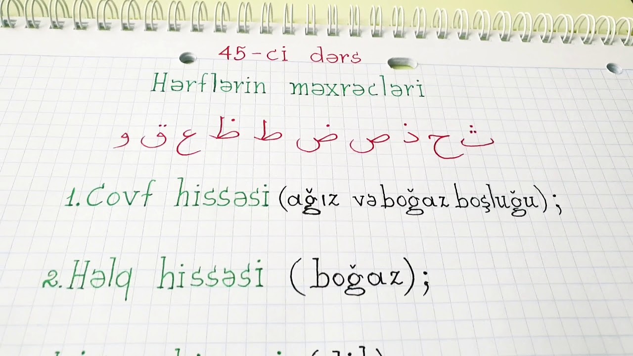 Haci Fəxrəddin Quran dərsləri 45-ci dərs ( Hərflərin məxrəcləri.Covf hissəsi )