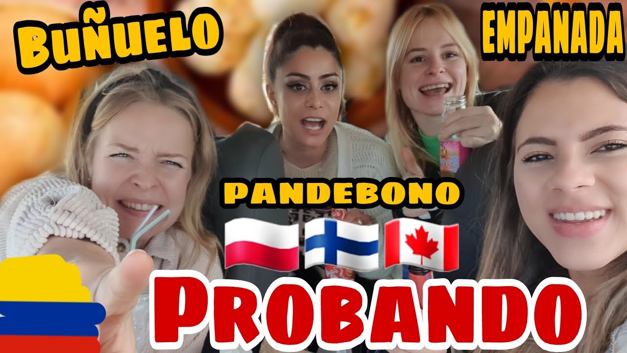 Probando Comida Colombiana‼️ Ahora Quieren Irse🤯😭 🇫🇮🇨🇦🇵🇱 #comidacolombiana #colombia