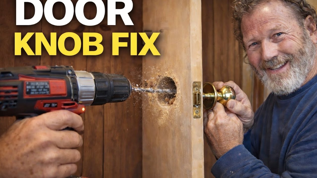 Budget Door Repair (Final): Drilling the Door Knob Hole & Installing the Lock 