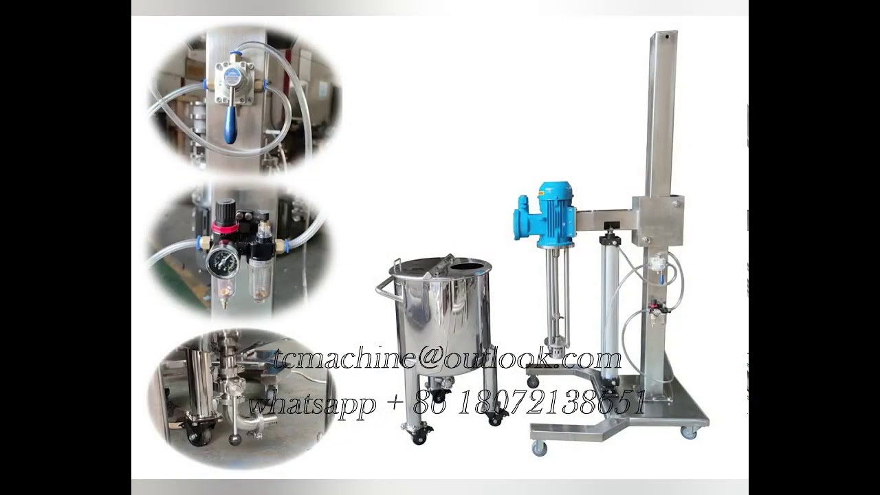 homogenizer emulsifying mixer high shear mixer with pneumatic lift stand