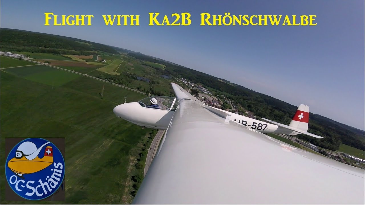 Flight with Ka2B Rhönschwalbe HB-587 / Vintage Glider