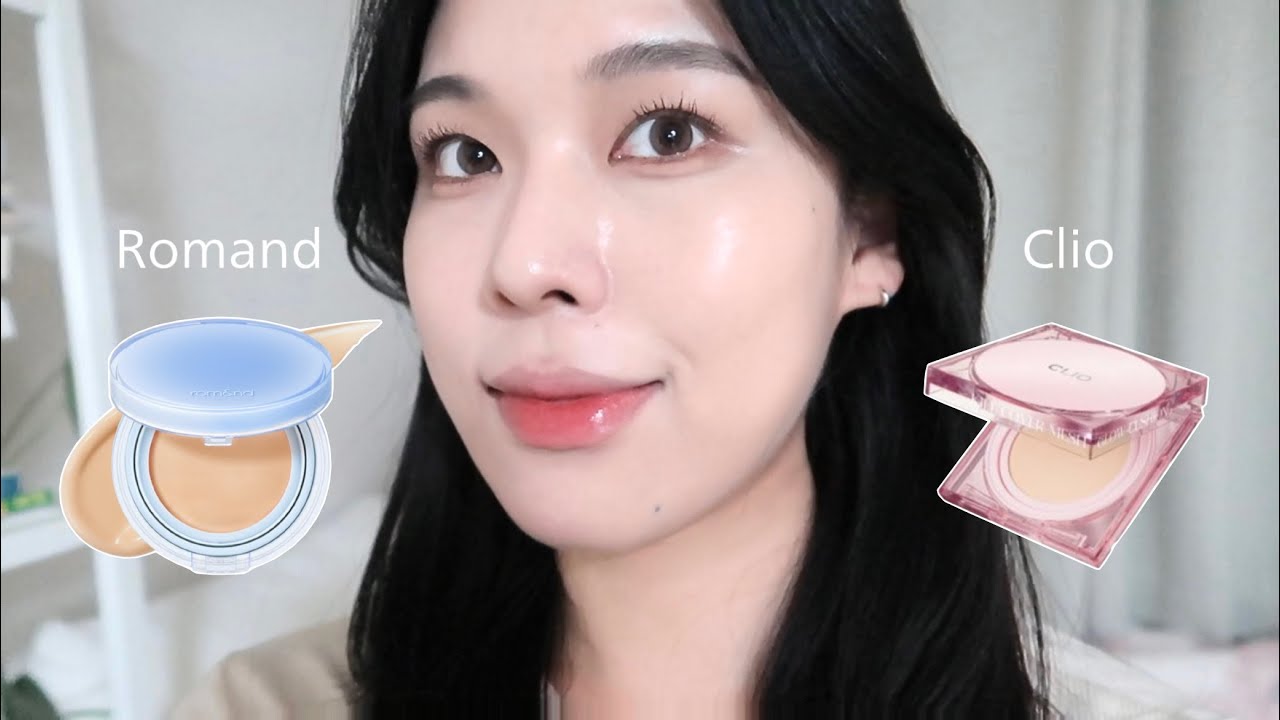 韓國新品氣墊實測💦｜Clio 粉紅方塊氣墊和 Romand 水光氣墊, 真實8小時實測✨ Kill cover mesh glow cushion, Bare water cushion