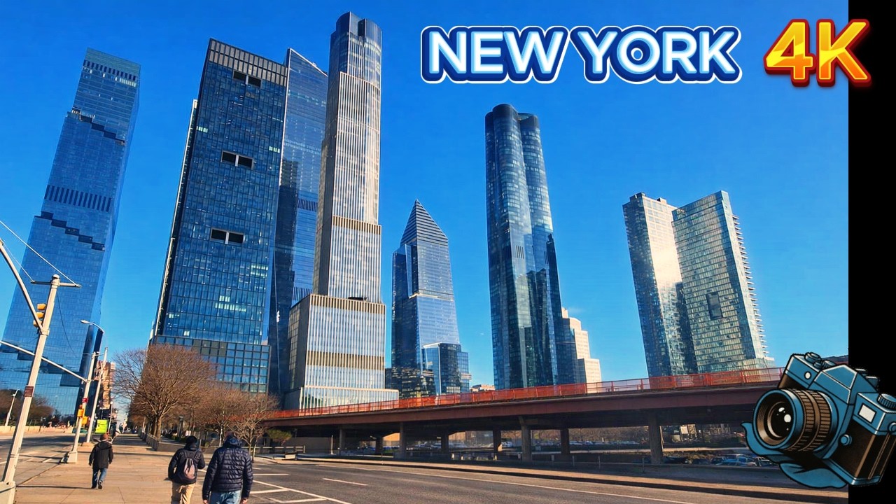 NYC Manhattan Walking Tour! River Side , Skyview of NEW YORK [4K]