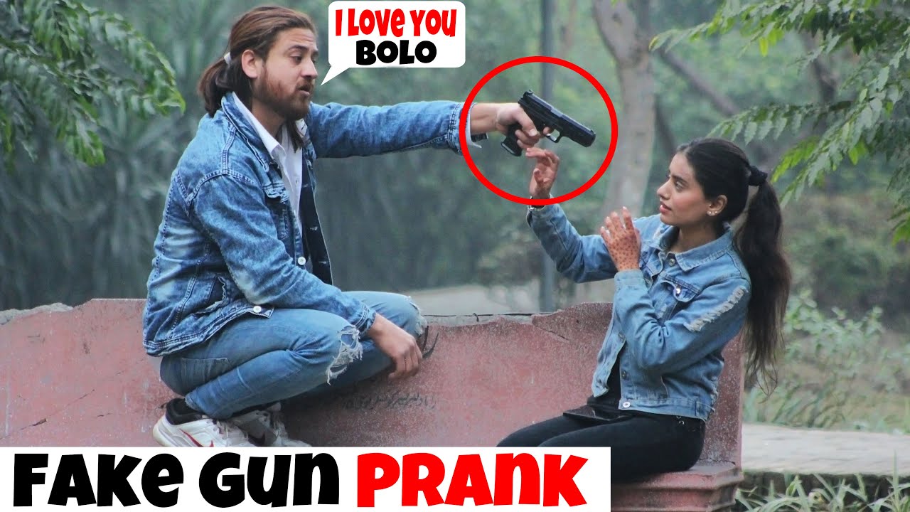Fake G-U-N Proposing Prank On Cute Girl ❤️ Part 7 | Funny Reaction 😂😂