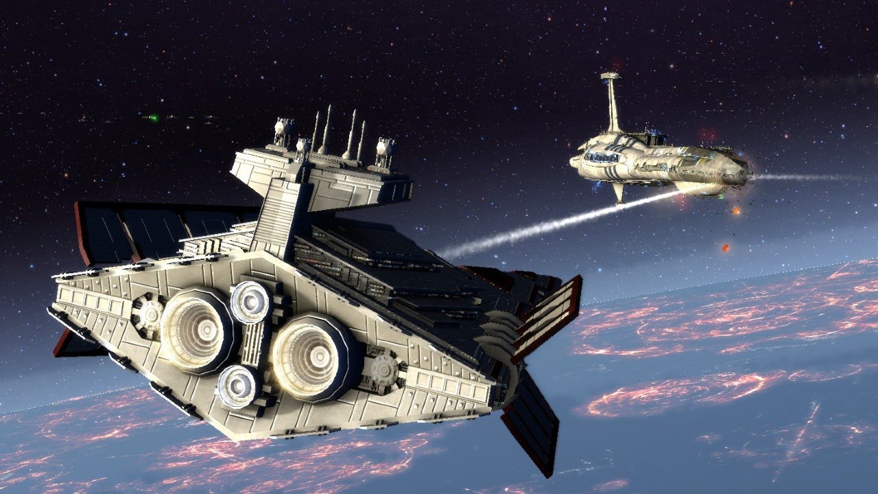 3 Victory Star Destroyers vs 3 Providence Destroyers - Star Wars: Empire At War Remake NPC Battle